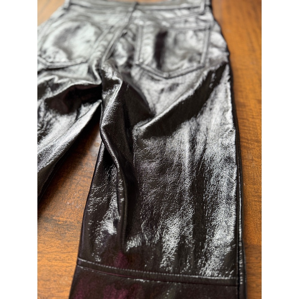 Gap Vintage Slim High Rise Patent Faux Leather Pants Black 26/2R NEW - Picture 8 of 10